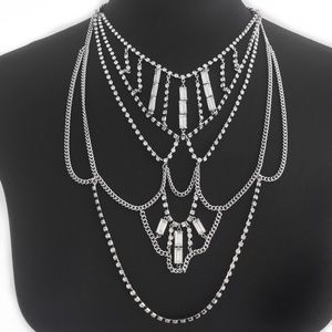 BCBGENERATION NECKLACE LAYERED TIERED SILVER TONE